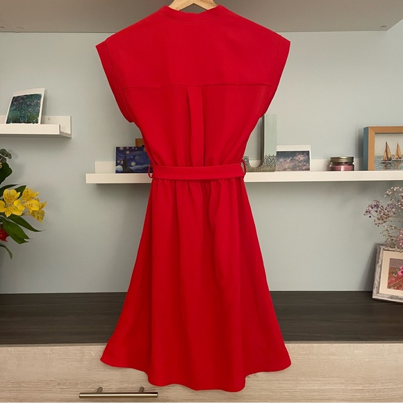 Monteau Red Cap Sleeve Flowy Lightweight Midi Dress - Picture 2 of 11